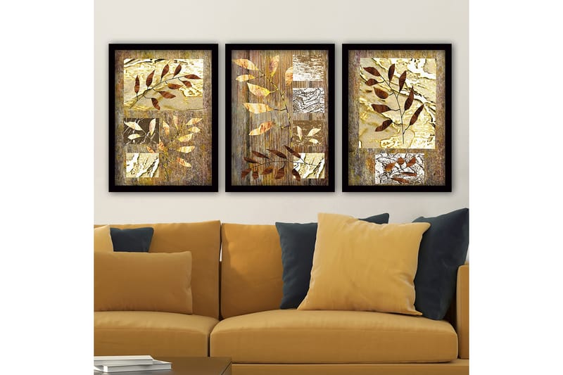 Decoratiivinen Kehystetty Taulu (3 osaa) 35x45 - Sisustustuotteet - Taulu & taide - Canvas-taulu
