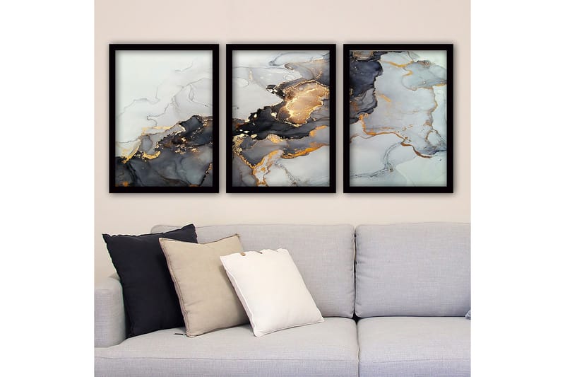 Decoratiivinen Kehystetty Taulu (3 osaa) 35x45 - Sisustustuotteet - Taulu & taide - Canvas-taulu