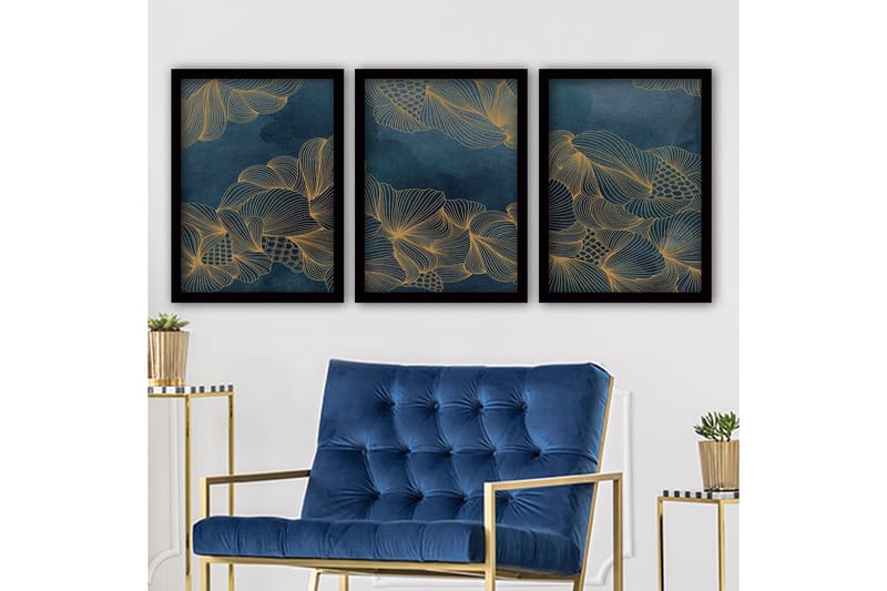 Decoratiivinen Kehystetty Taulu (3 osaa) 35x45 - Sisustustuotteet - Taulu & taide - Canvas-taulu