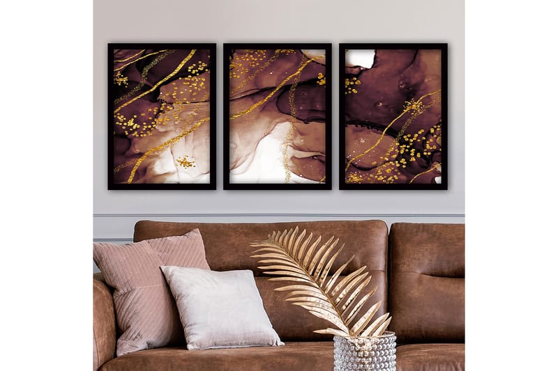 Decoratiivinen Kehystetty Taulu (3 osaa) 35x45 - Sisustustuotteet - Taulu & taide - Canvas-taulu