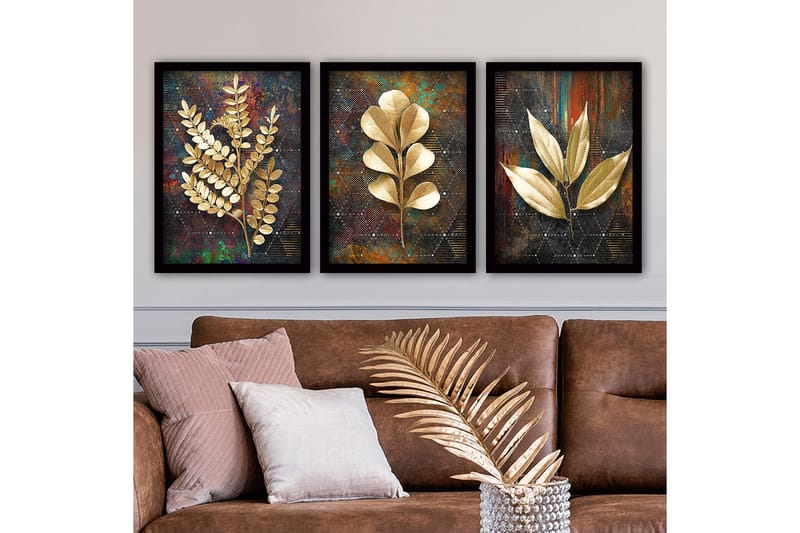 Decoratiivinen Kehystetty Taulu (3 osaa) 35x45 - Sisustustuotteet - Taulu & taide - Canvas-taulu