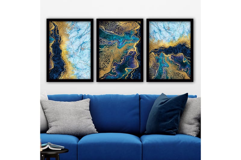 Decoratiivinen Kehystetty Taulu (3 osaa) 35x45 - Sisustustuotteet - Taulu & taide - Canvas-taulu