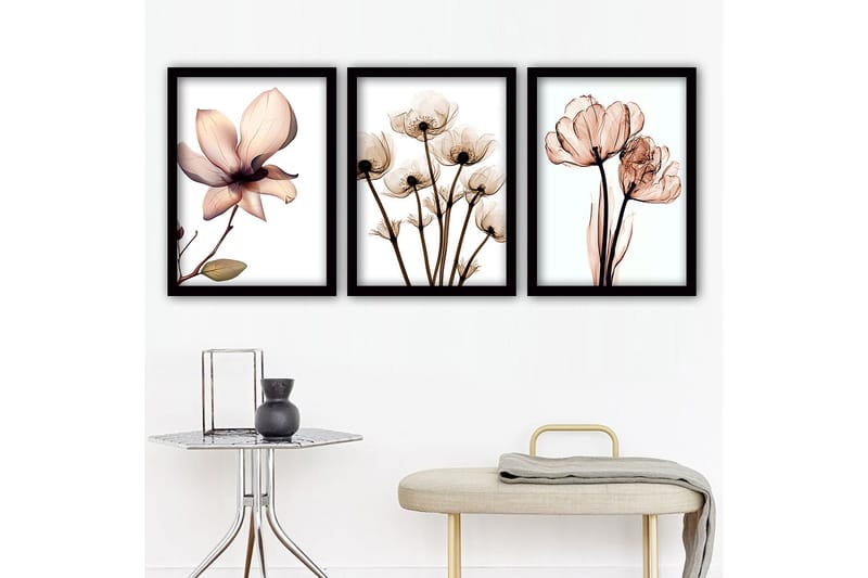 Decoratiivinen Kehystetty Taulu (3 osaa) 35x45 - Sisustustuotteet - Taulu & taide - Canvas-taulu