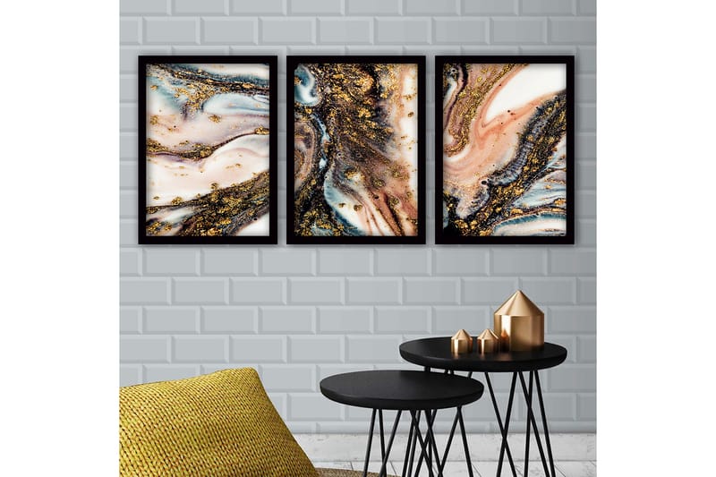 Decoratiivinen Kehystetty Taulu (3 osaa) 35x45 - Sisustustuotteet - Taulu & taide - Canvas-taulu