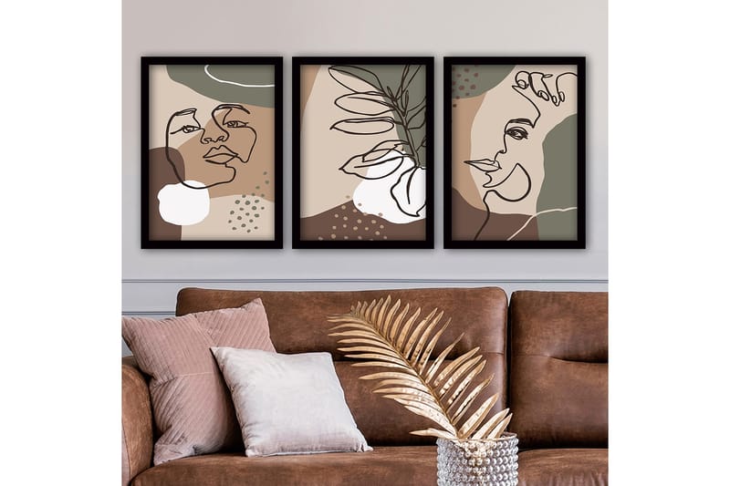 Decoratiivinen Kehystetty Taulu (3 osaa) 35x45 - Sisustustuotteet - Taulu & taide - Canvas-taulu