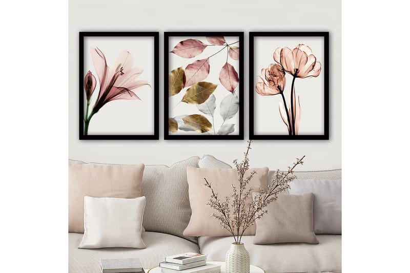 Decoratiivinen Kehystetty Taulu (3 osaa) 35x45 - Sisustustuotteet - Taulu & taide - Canvas-taulu