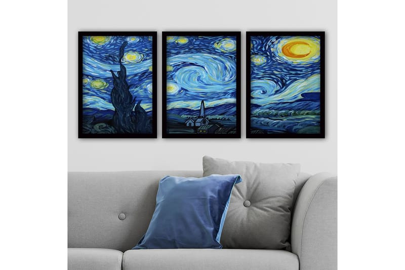 Decoratiivinen Kehystetty Taulu (3 osaa) 35x45 - Sisustustuotteet - Taulu & taide - Canvas-taulu