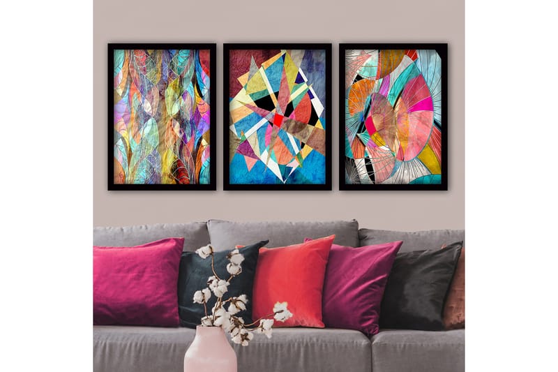 Decoratiivinen Kehystetty Taulu (3 osaa) 35x45 - Sisustustuotteet - Taulu & taide - Canvas-taulu