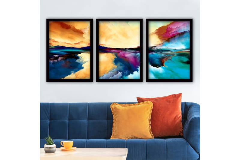 Decoratiivinen Kehystetty Taulu (3 osaa) 35x45 - Sisustustuotteet - Taulu & taide - Canvas-taulu