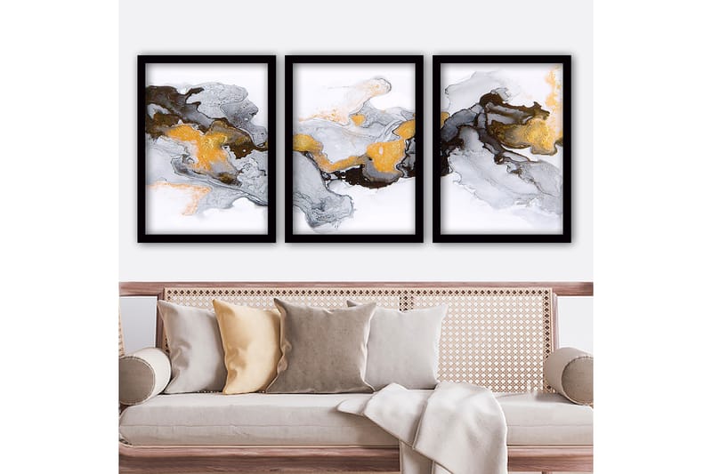 Decoratiivinen Kehystetty Taulu (3 osaa) 35x45 - Sisustustuotteet - Taulu & taide - Canvas-taulu