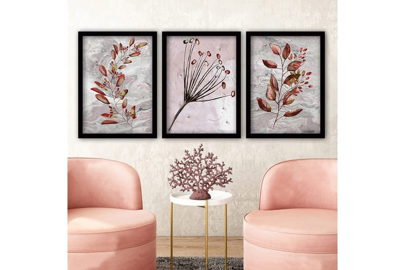 Decoratiivinen Kehystetty Taulu (3 osaa) 35x45 - Sisustustuotteet - Taulu & taide - Canvas-taulu