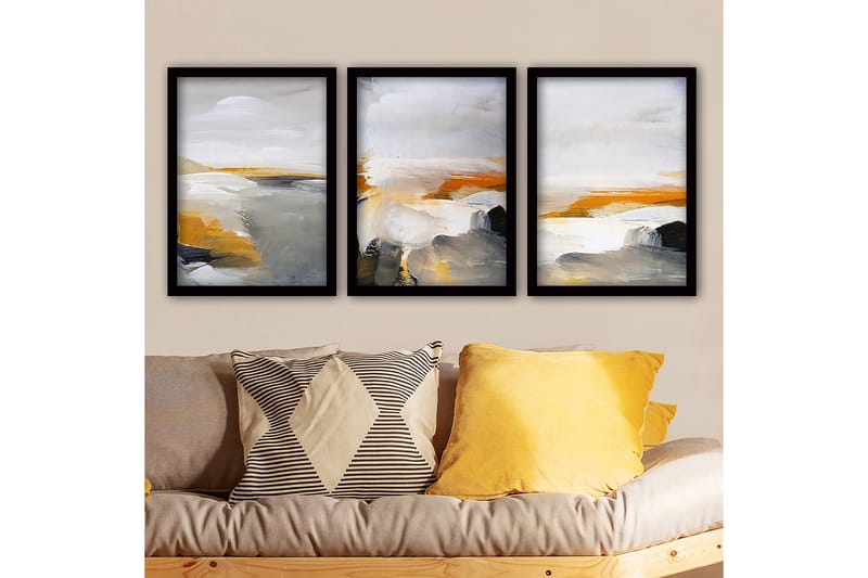 Decoratiivinen Kehystetty Taulu (3 osaa) 35x45 - Sisustustuotteet - Taulu & taide - Canvas-taulu