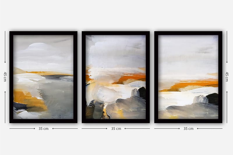 Decoratiivinen Kehystetty Taulu (3 osaa) 35x45 - Sisustustuotteet - Taulu & taide - Canvas-taulu