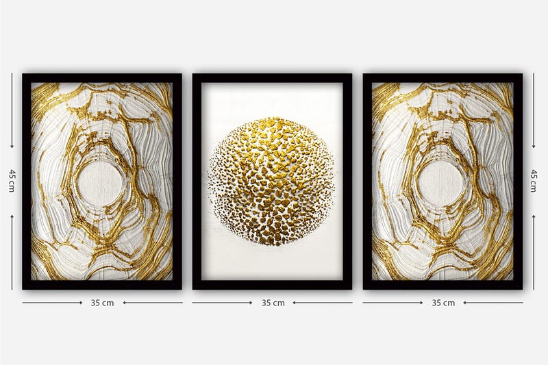 Decoratiivinen Kehystetty Taulu (3 osaa) 35x45 - Sisustustuotteet - Taulu & taide - Canvas-taulu