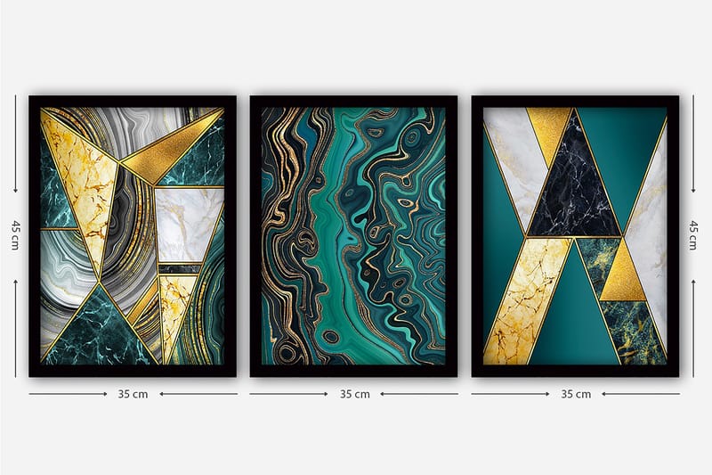 Decoratiivinen Kehystetty Taulu (3 osaa) 35x45 - Sisustustuotteet - Taulu & taide - Canvas-taulu