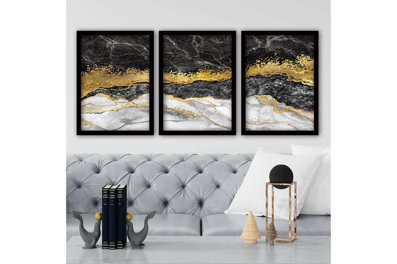 Decoratiivinen Kehystetty Taulu (3 osaa) 35x45 - Sisustustuotteet - Taulu & taide - Canvas-taulu