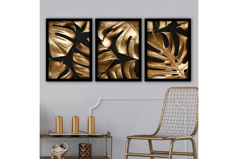 Decoratiivinen Kehystetty Taulu (3 osaa) 35x45 - Sisustustuotteet - Taulu & taide - Canvas-taulu