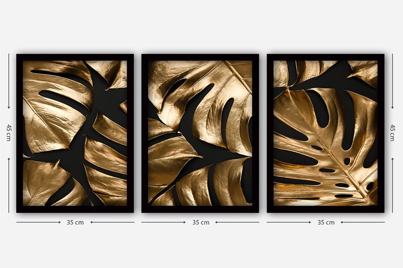 Decoratiivinen Kehystetty Taulu (3 osaa) 35x45 - Sisustustuotteet - Taulu & taide - Canvas-taulu
