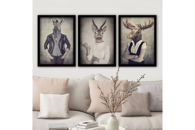 Decoratiivinen Kehystetty Taulu (3 osaa) 35x45 - Sisustustuotteet - Taulu & taide - Canvas-taulu