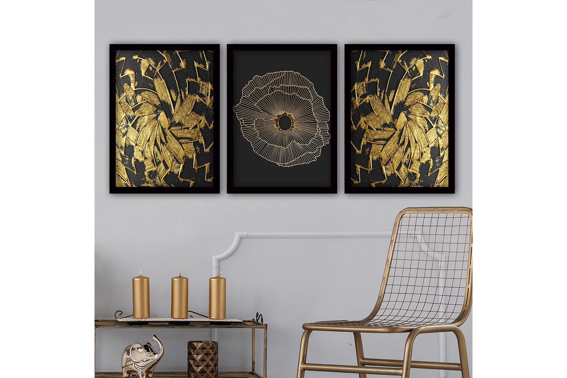Decoratiivinen Kehystetty Taulu (3 osaa) 35x45 - Sisustustuotteet - Taulu & taide - Canvas-taulu