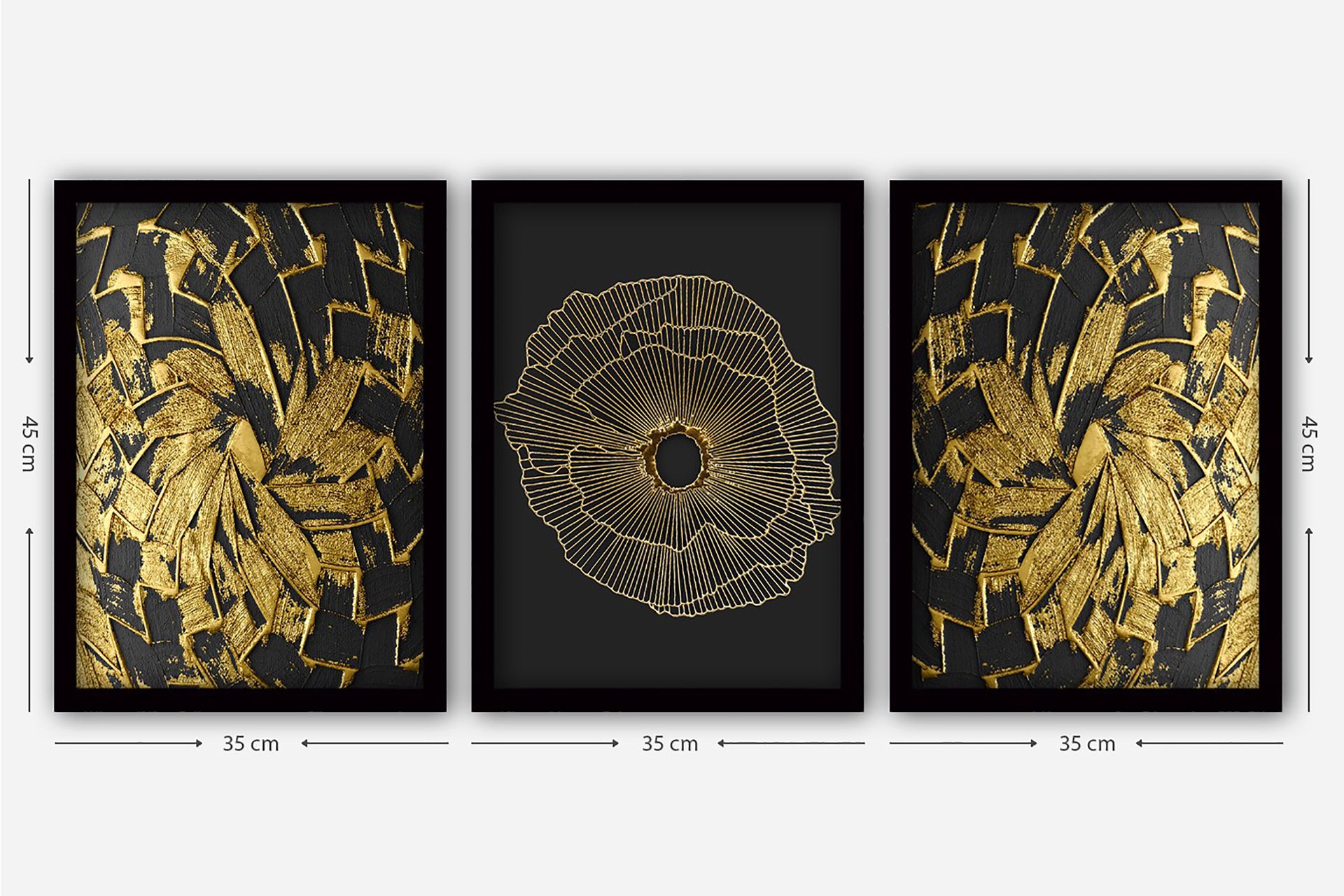 Decoratiivinen Kehystetty Taulu (3 osaa) 35x45 - Sisustustuotteet - Taulu & taide - Canvas-taulu