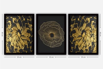 Decoratiivinen Kehystetty Taulu (3 osaa) 35x45 - Sisustustuotteet - Taulu & taide - Canvas-taulu