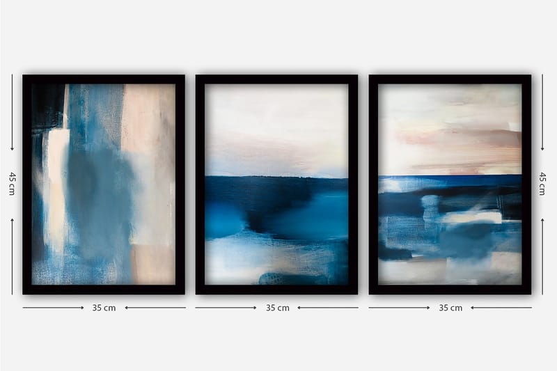 Decoratiivinen Kehystetty Taulu (3 osaa) 35x45 - Sisustustuotteet - Taulu & taide - Canvas-taulu
