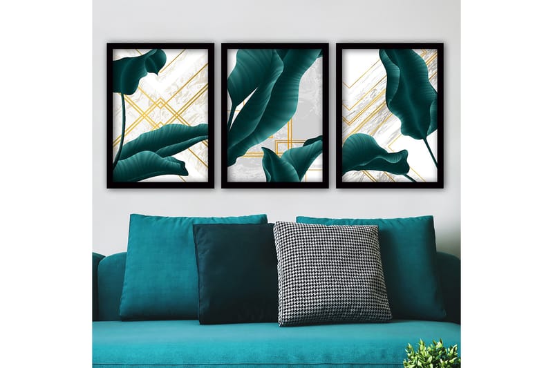 Decoratiivinen Kehystetty Taulu (3 osaa) 35x45 - Sisustustuotteet - Taulu & taide - Canvas-taulu