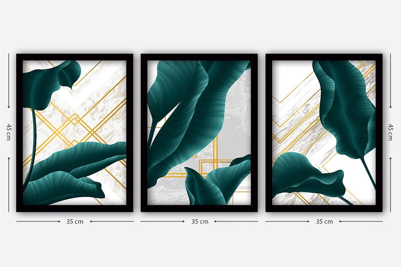 Decoratiivinen Kehystetty Taulu (3 osaa) 35x45 - Sisustustuotteet - Taulu & taide - Canvas-taulu