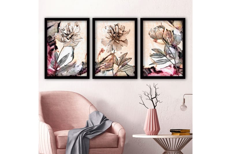 Decoratiivinen Kehystetty Taulu (3 osaa) 35x45 - Sisustustuotteet - Taulu & taide - Canvas-taulu