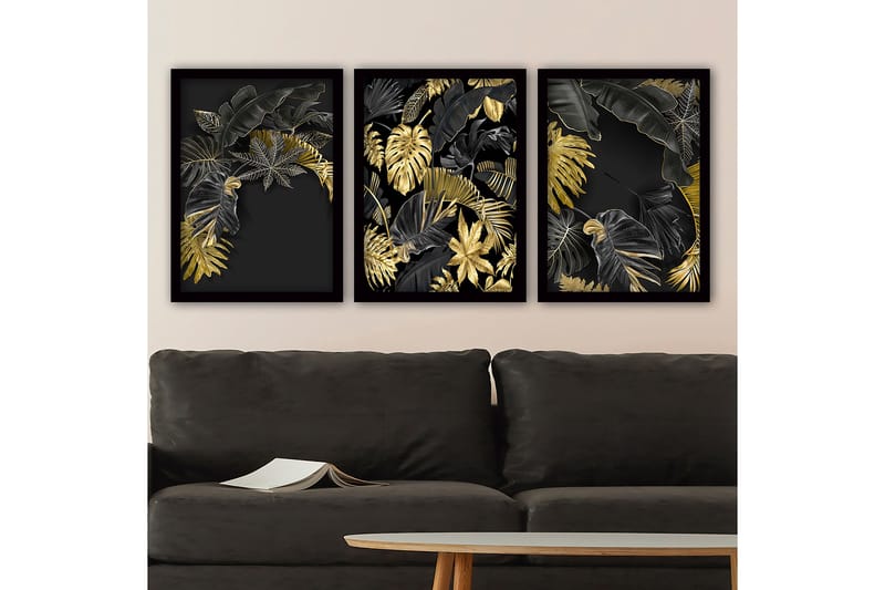 Decoratiivinen Kehystetty Taulu (3 osaa) 35x45 - Sisustustuotteet - Taulu & taide - Canvas-taulu