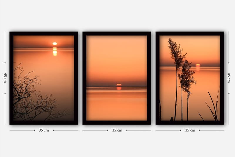 Decoratiivinen Kehystetty Taulu (3 osaa) 35x45 - Sisustustuotteet - Taulu & taide - Canvas-taulu