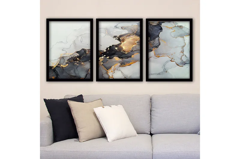 Decoratiivinen Kehystetty Taulu (3 osaa) 35x45, undefined