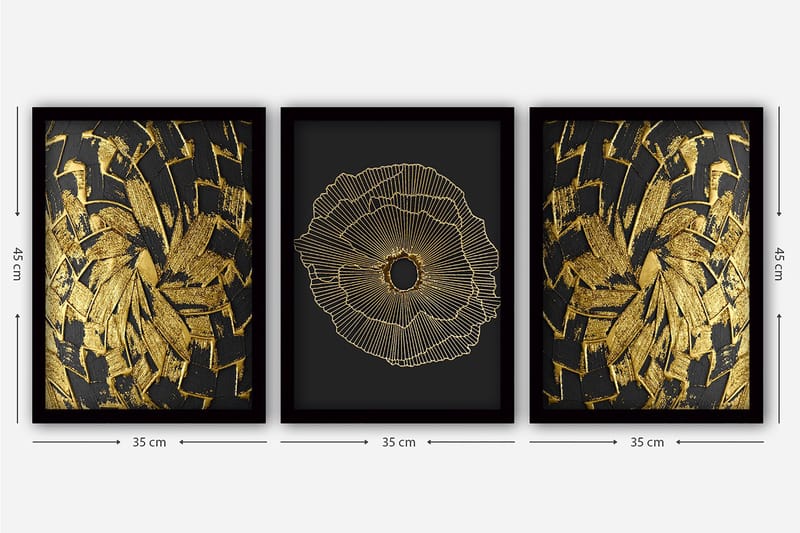 Decoratiivinen Kehystetty Taulu (3 osaa) 35x45 - Sisustustuotteet - Taulu & taide - Canvas-taulu
