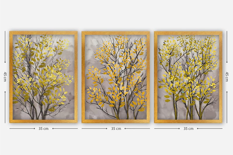 Decoratiivinen Kehystetty Taulu (3 osaa) 35x45 - Sisustustuotteet - Taulu & taide - Canvas-taulu