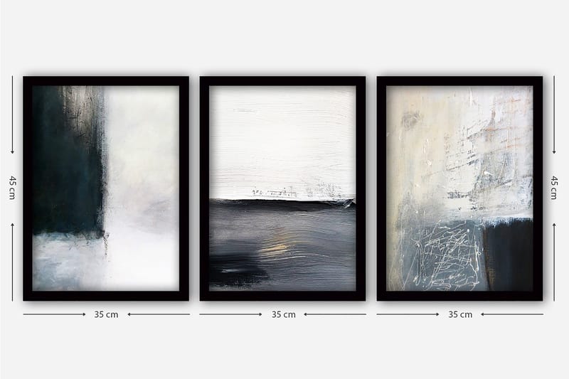 Decoratiivinen Kehystetty Taulu (3 osaa) 35x45 - Sisustustuotteet - Taulu & taide - Canvas-taulu
