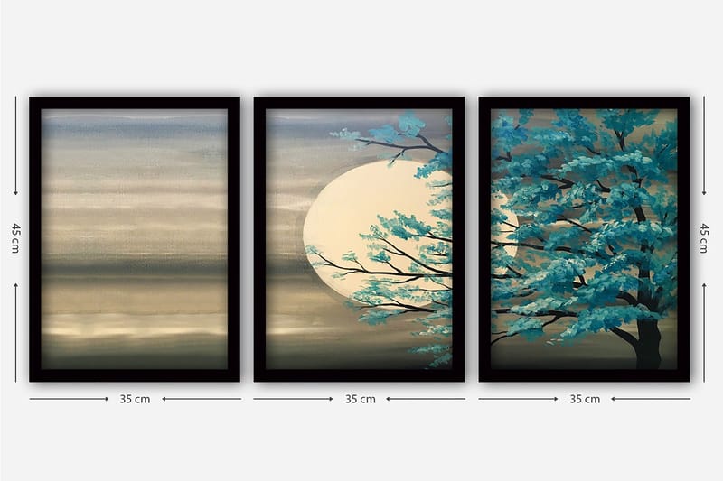 Decoratiivinen Kehystetty Taulu (3 osaa) 35x45 - Sisustustuotteet - Taulu & taide - Canvas-taulu