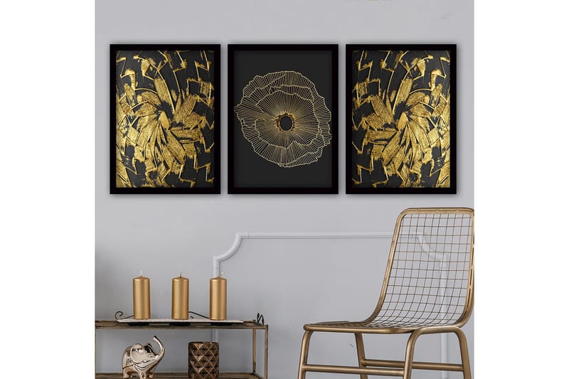 Decoratiivinen Kehystetty Taulu (3 osaa) 35x45, undefined