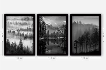 Decoratiivinen Kehystetty Taulu (3 osaa) 35x45 - Sisustustuotteet - Taulu & taide - Canvas-taulu