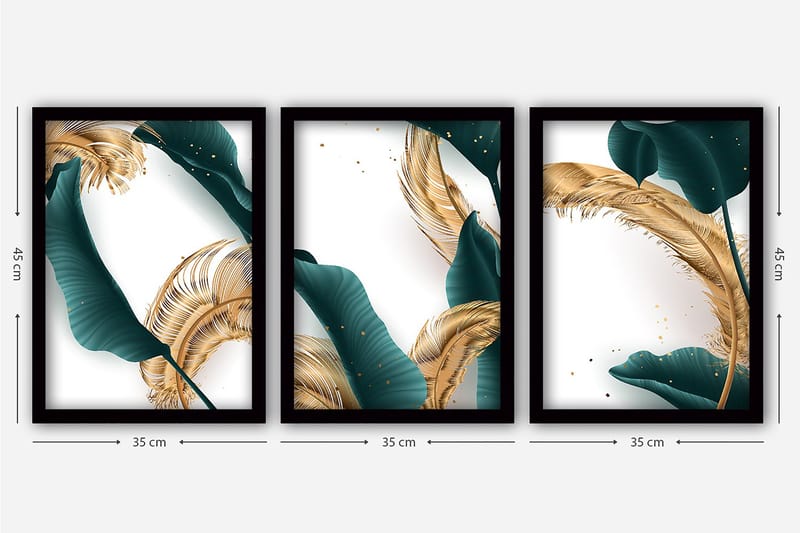 Decoratiivinen Kehystetty Taulu (3 osaa) 35x45 - Sisustustuotteet - Taulu & taide - Canvas-taulu