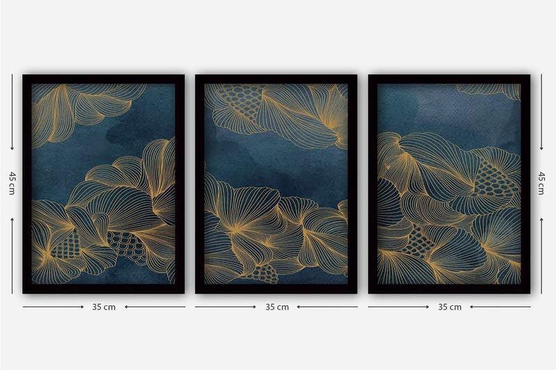 Decoratiivinen Kehystetty Taulu (3 osaa) 35x45 - Sisustustuotteet - Taulu & taide - Canvas-taulu