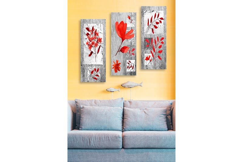 Decoratiivinen MDF-taulu (3 osaa) 20x50 - Sisustustuotteet - Taulu & taide - Canvas-taulu