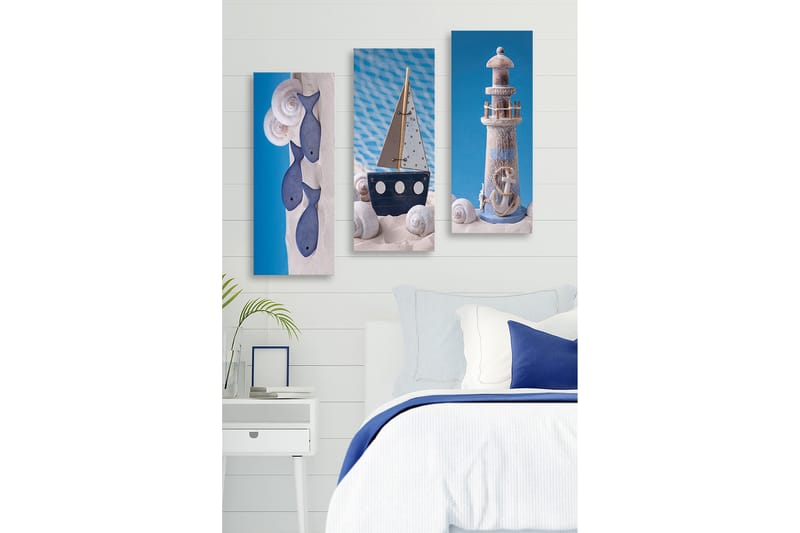 Decoratiivinen MDF-taulu (3 osaa) 20x50 - Sisustustuotteet - Taulu & taide - Canvas-taulu