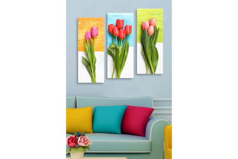 Decoratiivinen MDF-taulu (3 osaa) 20x50 - Sisustustuotteet - Taulu & taide - Canvas-taulu