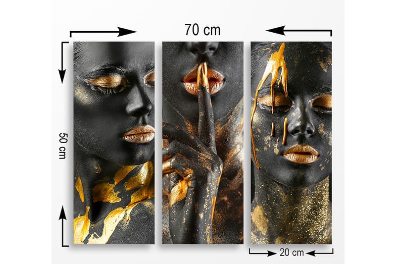 Decoratiivinen MDF-taulu (3 osaa) 20x50 - Sisustustuotteet - Taulu & taide - Canvas-taulu