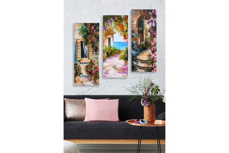 Decoratiivinen MDF-taulu (3 osaa) 20x50 - Sisustustuotteet - Taulu & taide - Canvas-taulu