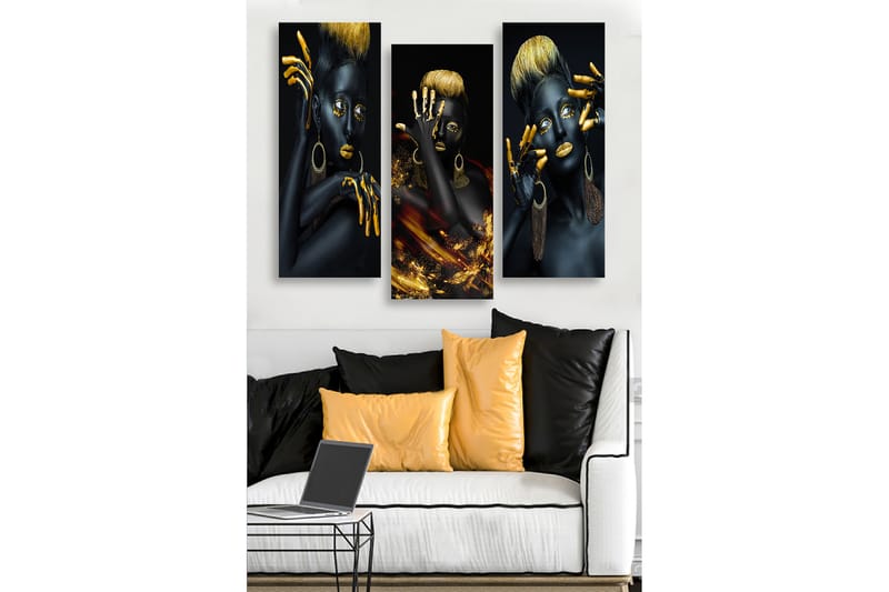Decoratiivinen MDF-taulu (3 osaa) 20x50 - Sisustustuotteet - Taulu & taide - Canvas-taulu