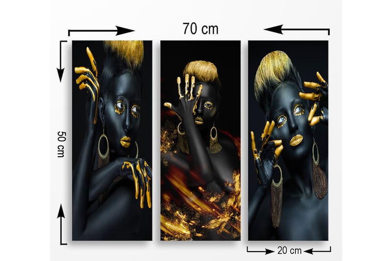 Decoratiivinen MDF-taulu (3 osaa) 20x50 - Sisustustuotteet - Taulu & taide - Canvas-taulu