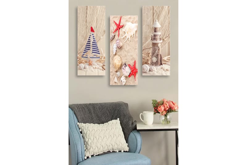 Decoratiivinen MDF-taulu (3 osaa) 20x50 - Sisustustuotteet - Taulu & taide - Canvas-taulu