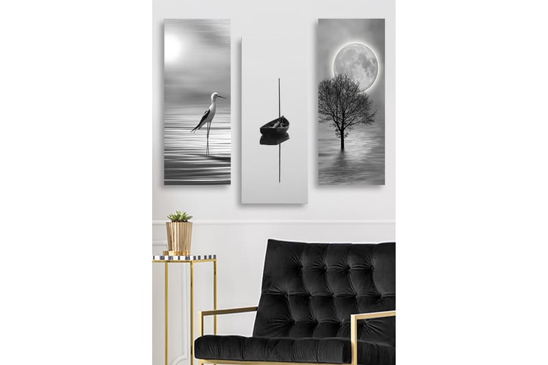 Decoratiivinen MDF-taulu (3 osaa) 20x50 - Sisustustuotteet - Taulu & taide - Canvas-taulu